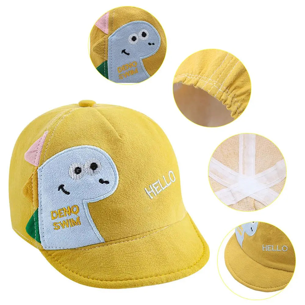 Casquette de Baseball en Maille pour Enfant, Chapeau de Soleil Ajustable, Motif Dinosaure de Dessin Animé, pour l'Extérieur, pour Bébé Garçon et Fille