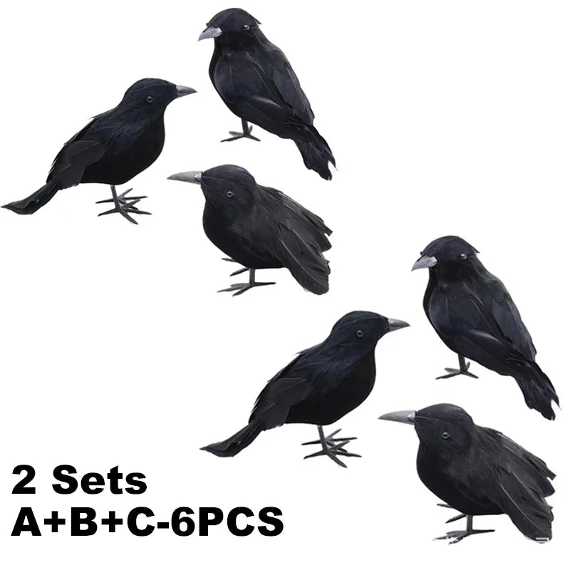 Simulation de Corbeau Noir pour Décoration d'Halloween, Répulsif à Oiseaux, Lutte Antiparasitaire, Pigeon, Jardin, Extérieur