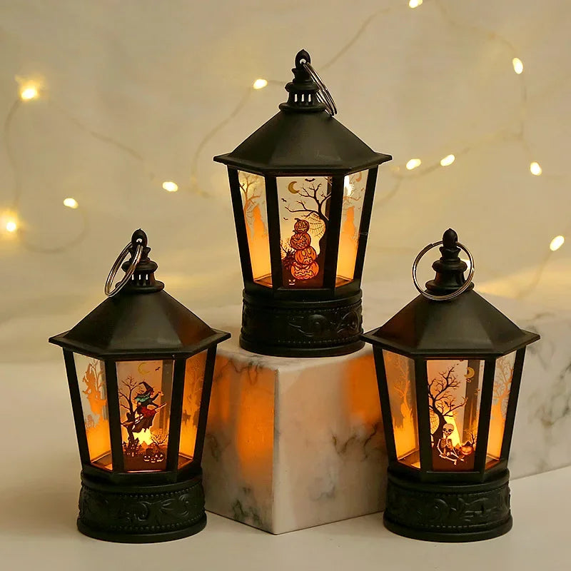 Lanterne LED en Forme de Citrouille et Fantôme, Luminaire Décoratif d'Nik, Accessoires d'Horreur, Idéal pour un Bar ou une ixd'Halloween