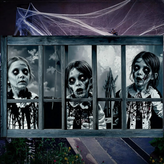 Bannière de Décoration de Fenêtre d'Halloween pour Fille et Garçon, Accessoires de Photographie, Horreur, Effrayant, Terreur, Fantôme, Marié, Mariée