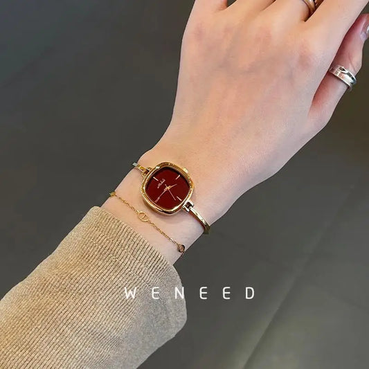 Ankela-Montre rouge pour femmes, rétro, haut de gamme,collection 2025