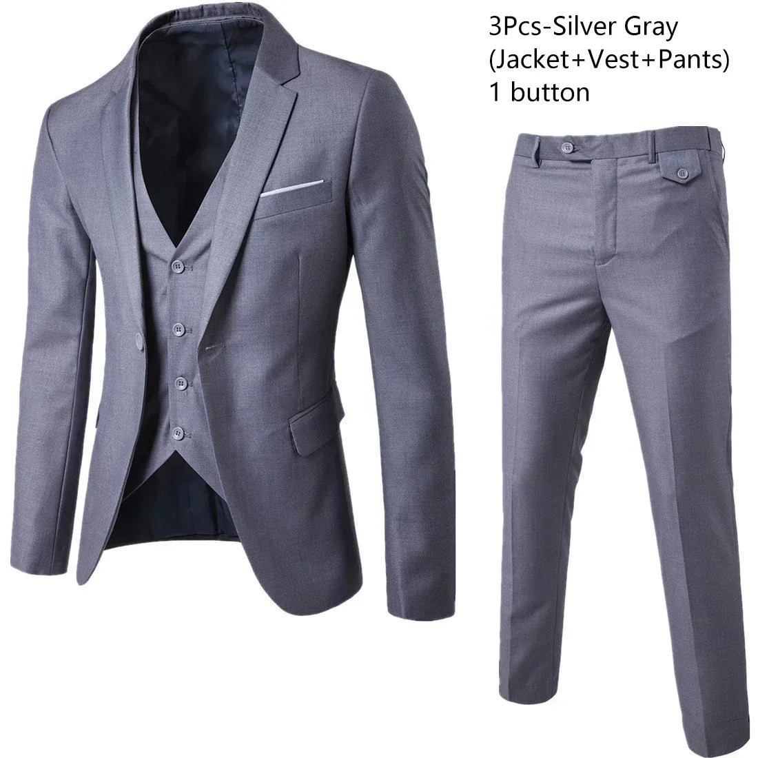 Costumes formels complets Ternos pour hommes, blazers élégants, pantalons et vestes, costume de luxe, vêtements de mariage, affaires, 2 pièces, 3 ensembles