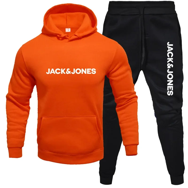 Ensemble à capuche automne/hiver 2025 pour hommes, ensemble à capuche + pantalon de survêtement en laine à la mode pour vêtements de sport, ensemble de vêtements de sport de course décontractés