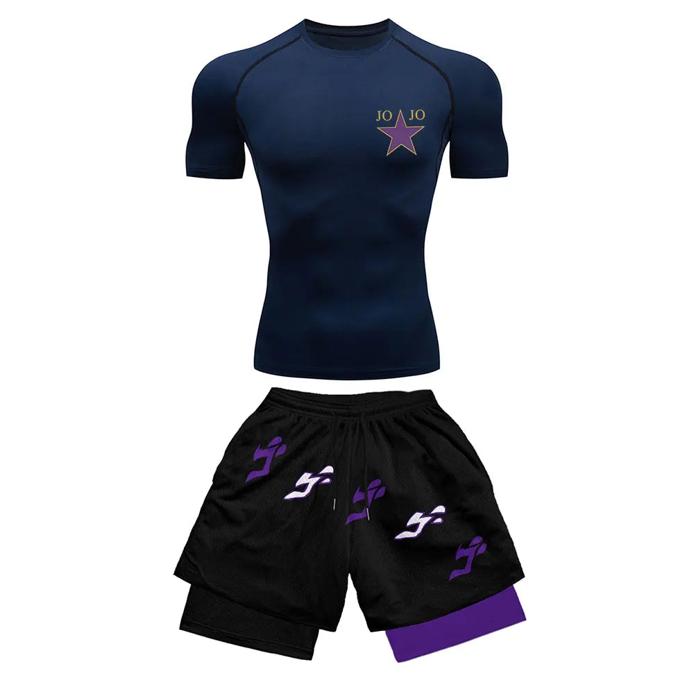 2025 Costume de sport de compression imprimé à la mode Vêtements d'été Costume athlétique pour hommes - Élégant Fitness Running Ensemble deux pièces décontracté
