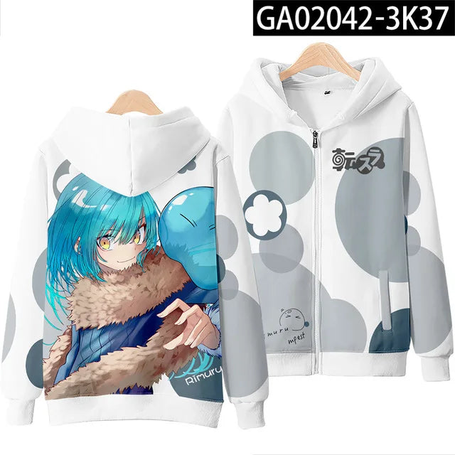 Sweats à capuche Anime Rimuru Tempest pour hommes et femmes, sweat à manches longues, vêtements Streetwear, costume Cosplay