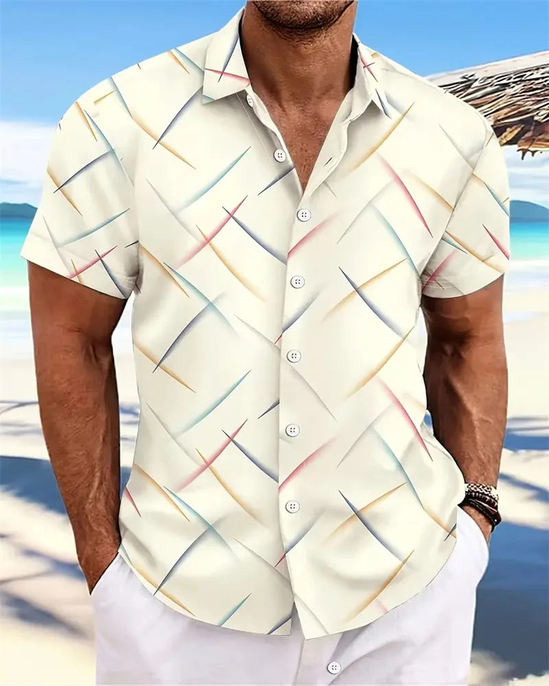 Chemise hawaïenne d'été pour hommes, vêtements d'extérieur, chemise à manches courtes douce et confortable, Extra Large, taille XS-5XL