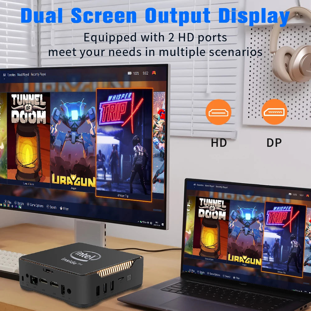 Console de jeu vidéo rétro WIN 11 Pro, Batocera OS N100, MINI PC Box, disque dur 2 To, 52000 + jeux, 80 + émulateurs pour PS3, PS2, PS1, WII