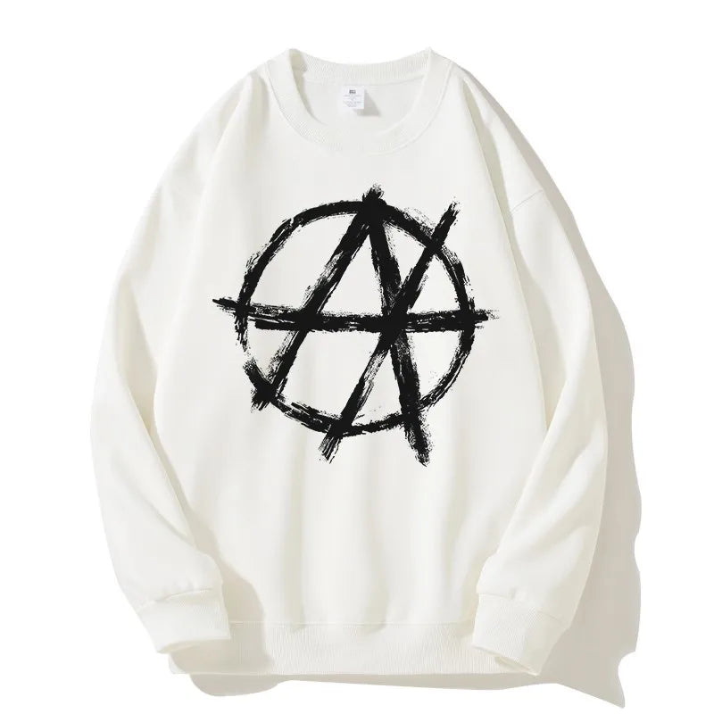 Pull à Capuche avec Imprimé Graphique Antihype pour Homme, Vêtement Streetwear, avec Fermeture Éclair, PVD, Hip Hop, Esthétique, Goth, Y2k, Harajuku