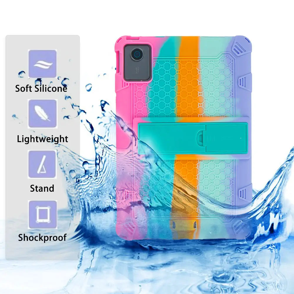 Étui souple pour Lenovo Tab M11 TB330FU TB331David, support de déclinaison en silicone pour Lenovo Xiaoxin Pad 2024 11 pouces avec stylet tactile à sangle