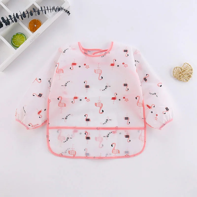 Nouveau bavoir bébé dessin animé enfant en bas âge imperméable à manches longues enfant tablier d'alimentation bébé mignon Art Smock vêtements bébé trucs pour 0-6 ans