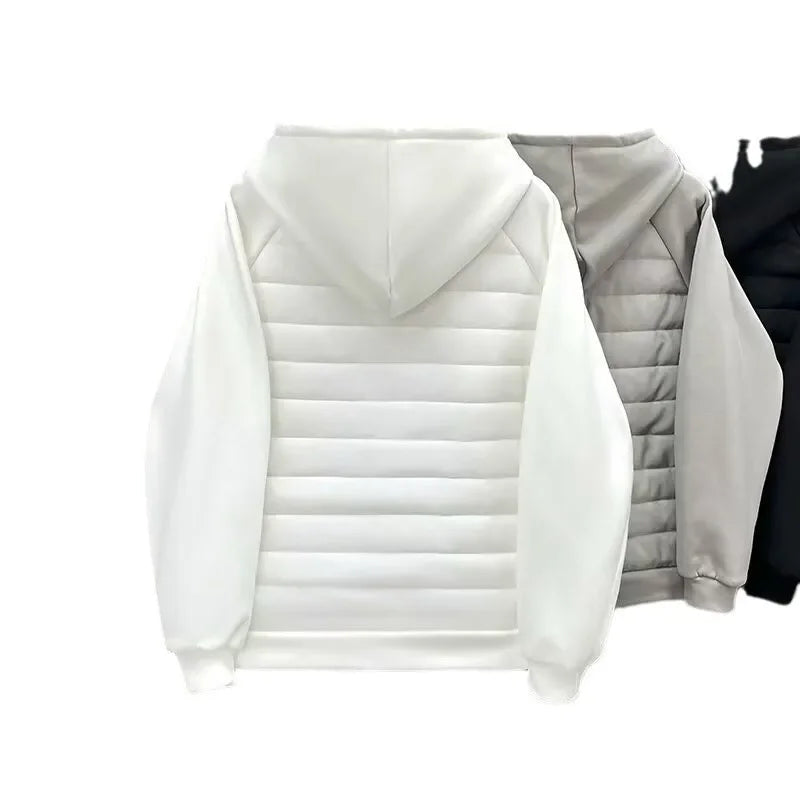 Veste d'hiver à capuche pour hommes, rembourrée en coton, décontractée, légère, bord couvert, veste de Couple, Parkas de Style ample