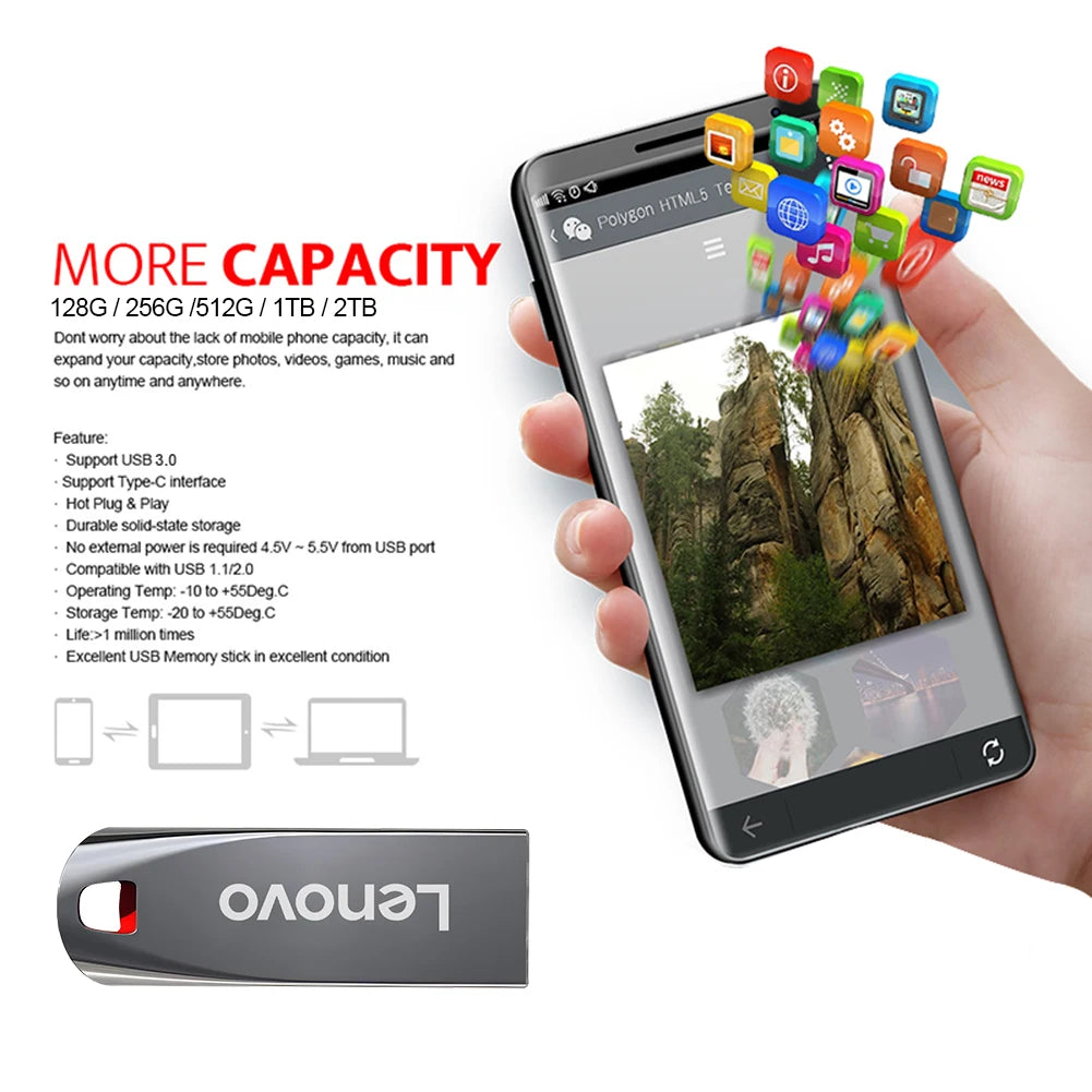 Lenovo – clé USB3.2 de 2 to