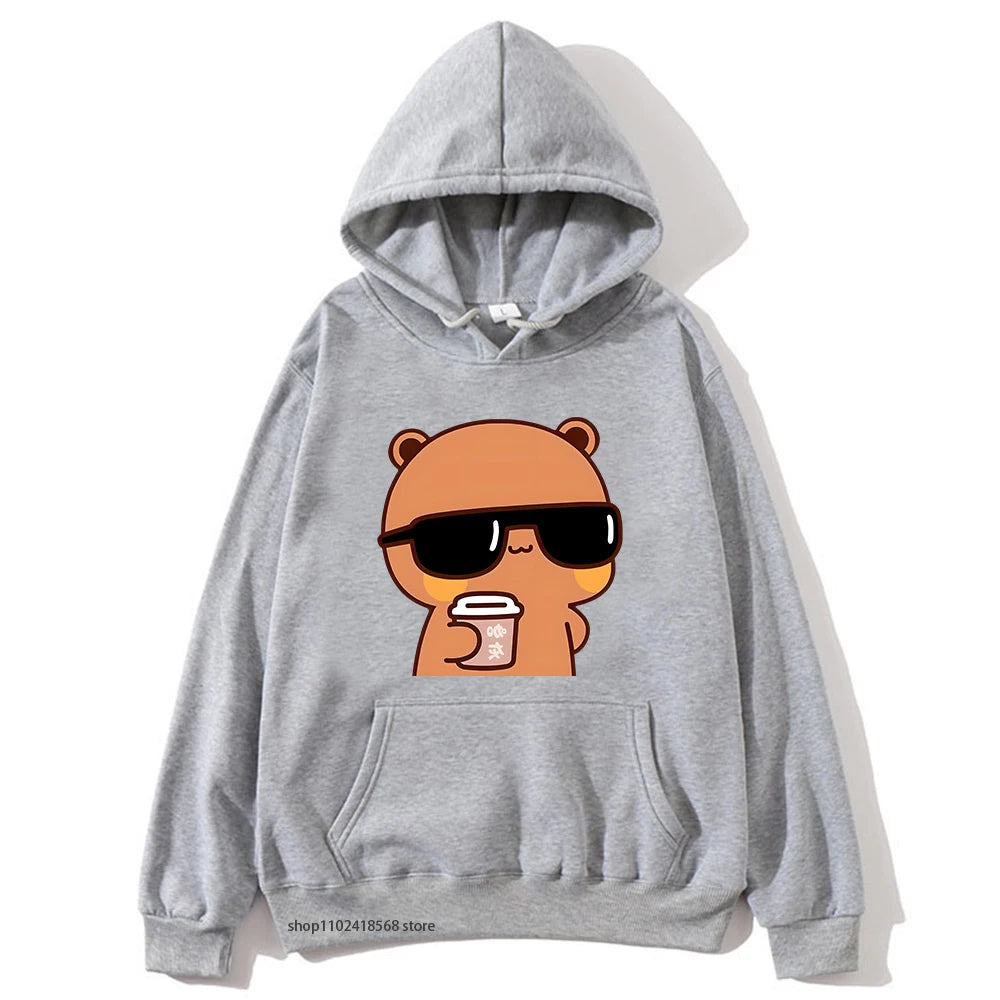 Sweat à capuche imprimé dessin animé Bubu Dudu pour hommes et femmes, sweats à capuche chauds, pull Kawaii, sweat Harajuku pour couple, sweat à capuche en polaire