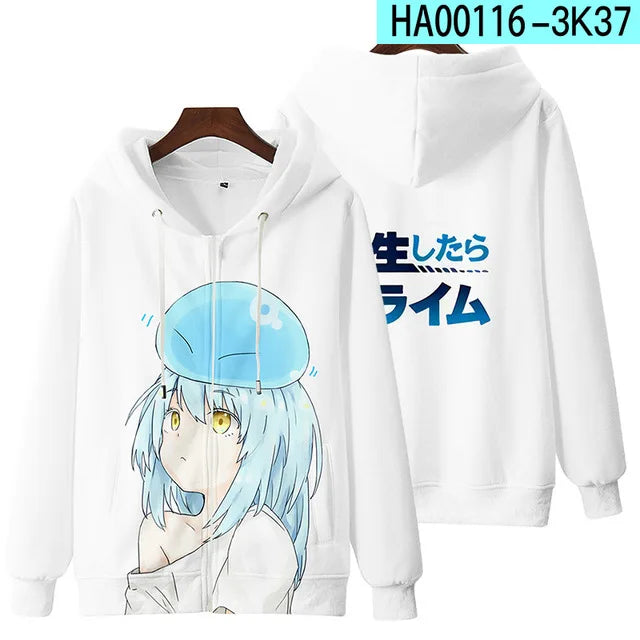 Sweats à capuche Anime Rimuru Tempest pour hommes et femmes, sweat à manches longues, vêtements Streetwear, costume Cosplay