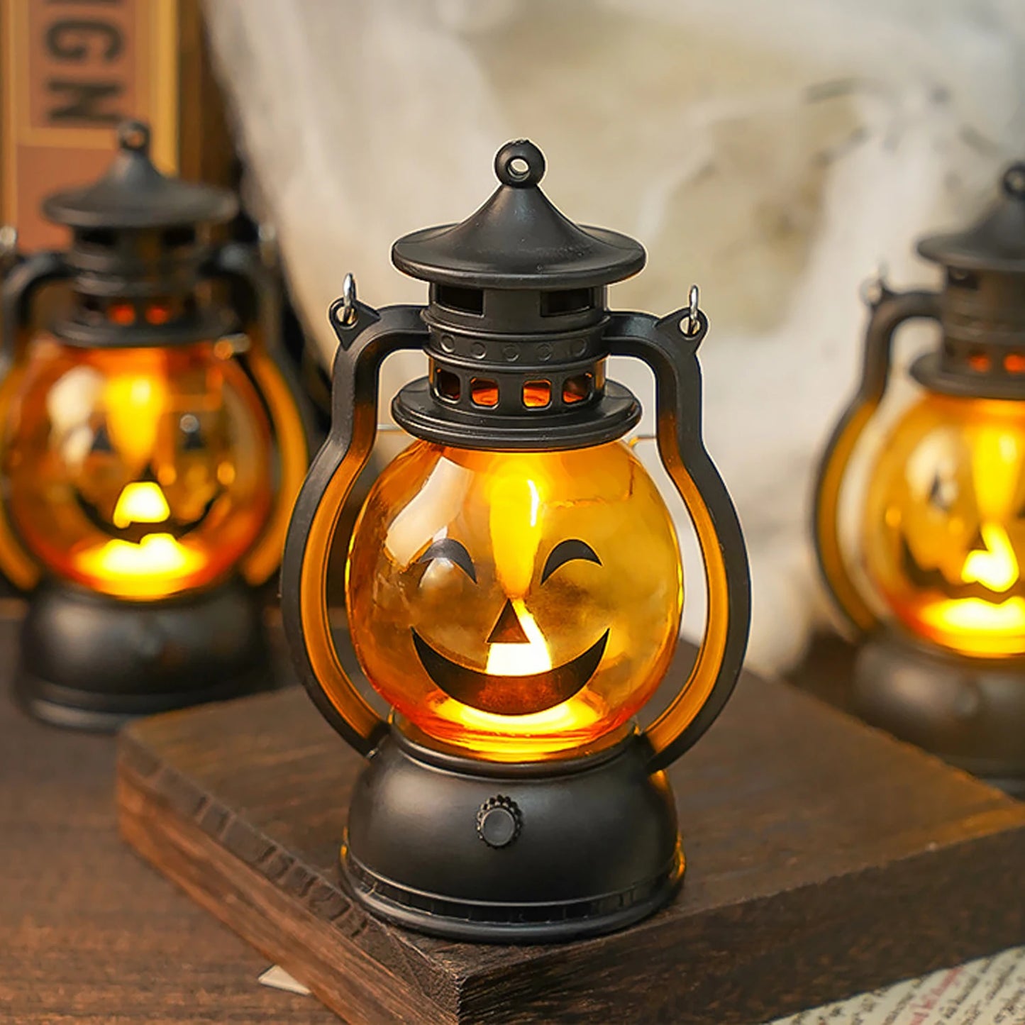 Lampe à Huile LED pour Halloween, Bougie d'Avertissement Électronique, Lanterne, Accessoires de ix, Ornements Shoes