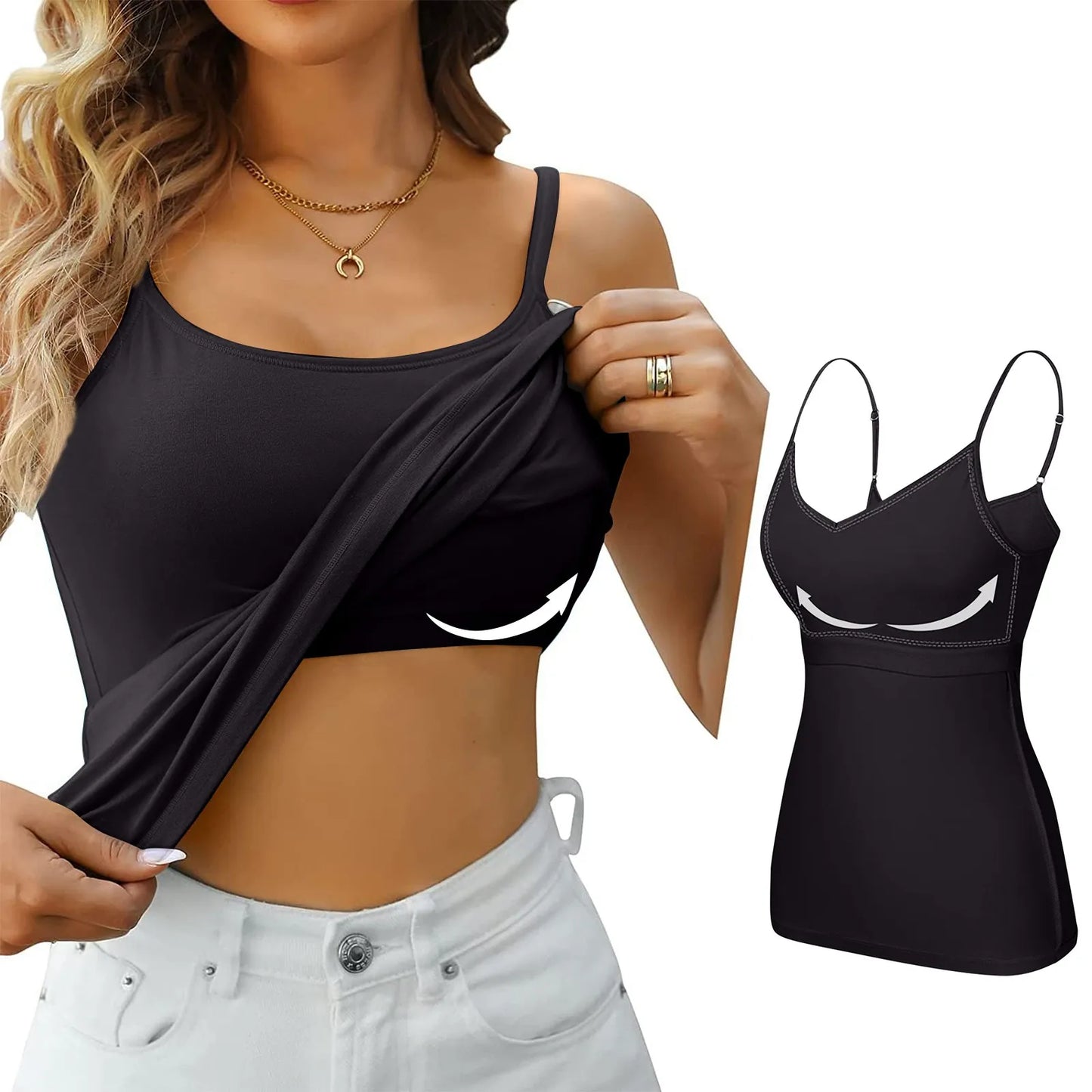 Sous-vêtements pour femmes avec bas et coussinet de poitrine, sans anneau en acier, Sexy, surdimensionné, couleur unie, Camisole polyvalente pour quatre saisons