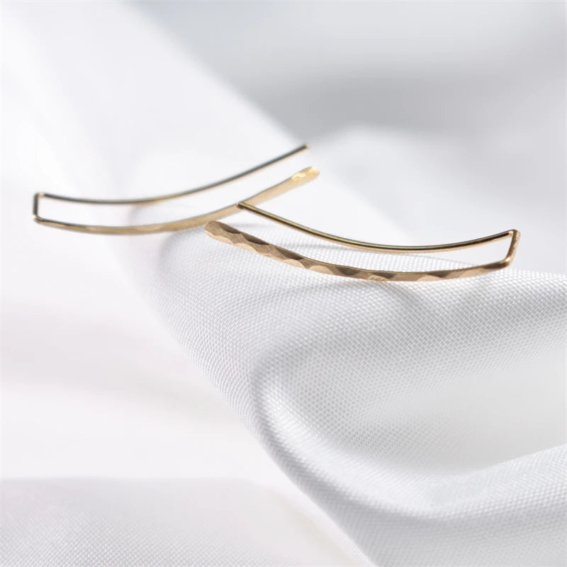 925 argent Grillz Piercing boucles d'oreilles bijoux oreille manchette charme à la main martelé or rempli Brincos boucles d'oreilles pour les femmes Oorbellen