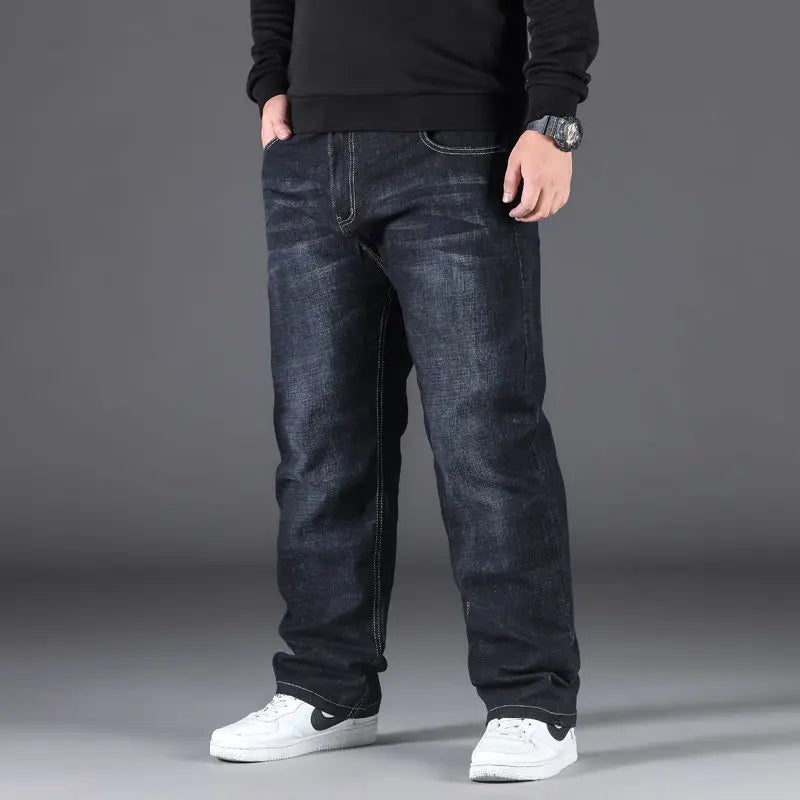 Jean Surdimensionné à Jambes Larges pour Homme, Pantalon en Denim, Grande Taille 10XL, à la Mode, pour le Travail, la Randonnée, 03