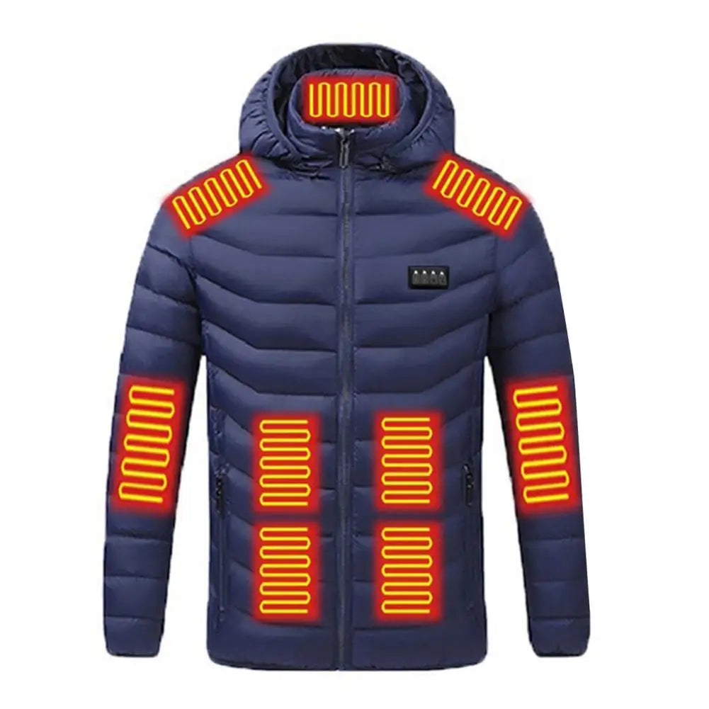 Parkas en coton à capuche pour femmes et hommes, manteau à manches longues, fermeture éclair, 19 zones, lavable, USB, hiver, métropolitain, 62