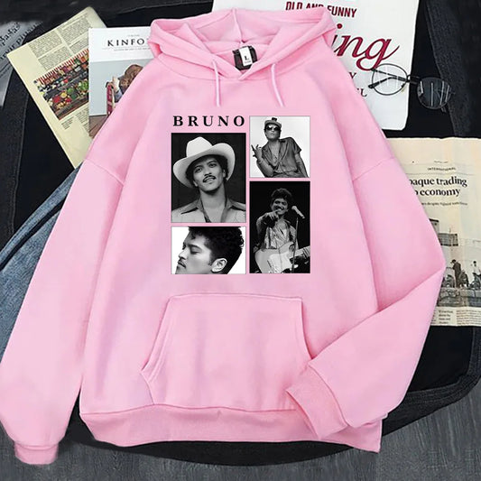 Bruno Grain-Sweat-shirt à capuche vintage unisexe, pull classique, vêtements pour hommes et femmes, Funk Soul Music Merch