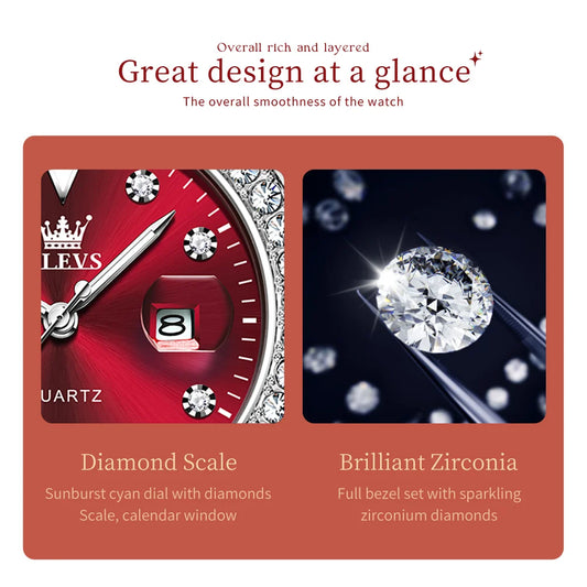 OLEVS 9945 Original diamant montre à Quartz pour femmes élégant montres en acier inoxydable étanche femmes montres