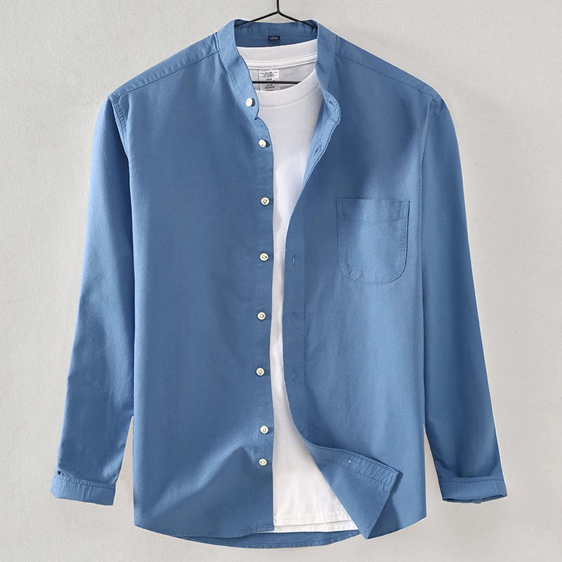 Chemises à manches longues pour hommes, style chinois, 100% coton, streetwear décontracté, médicaments, vêtements à la mode