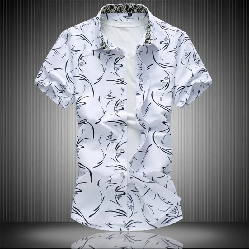 AMP Tree-Chemise hawaïenne imprimée en 3D pour hommes, chemise de plage pour hommes, chemisier à manches courtes, chemises en Y à la mode, 3XL, 2023