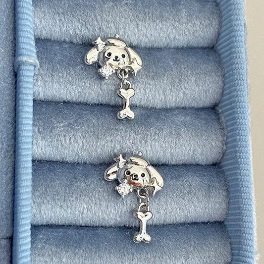 Boucles d'oreilles en argent pour femmes, 1 pièce, griffe d'os de chien en acier inoxydable 316L,