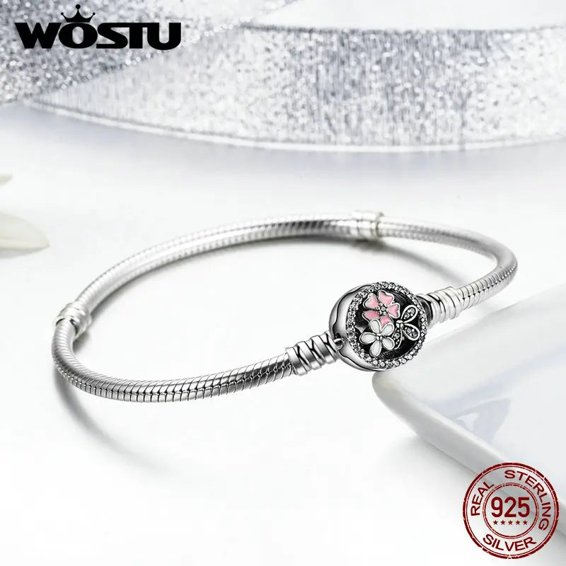 Luxe 100% argent Sterling 925 Original 3 Styles chaîne Bracelet Bracelet pour femmes ajustement bricolage breloque perle authentique bijoux fins cadeau
