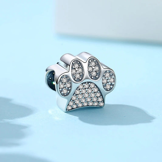 Original 925 en argent Sterling breloque perle amour chien chat patte Panda luciole pendentif breloques idéal pour bracelet colliers femmes bijoux