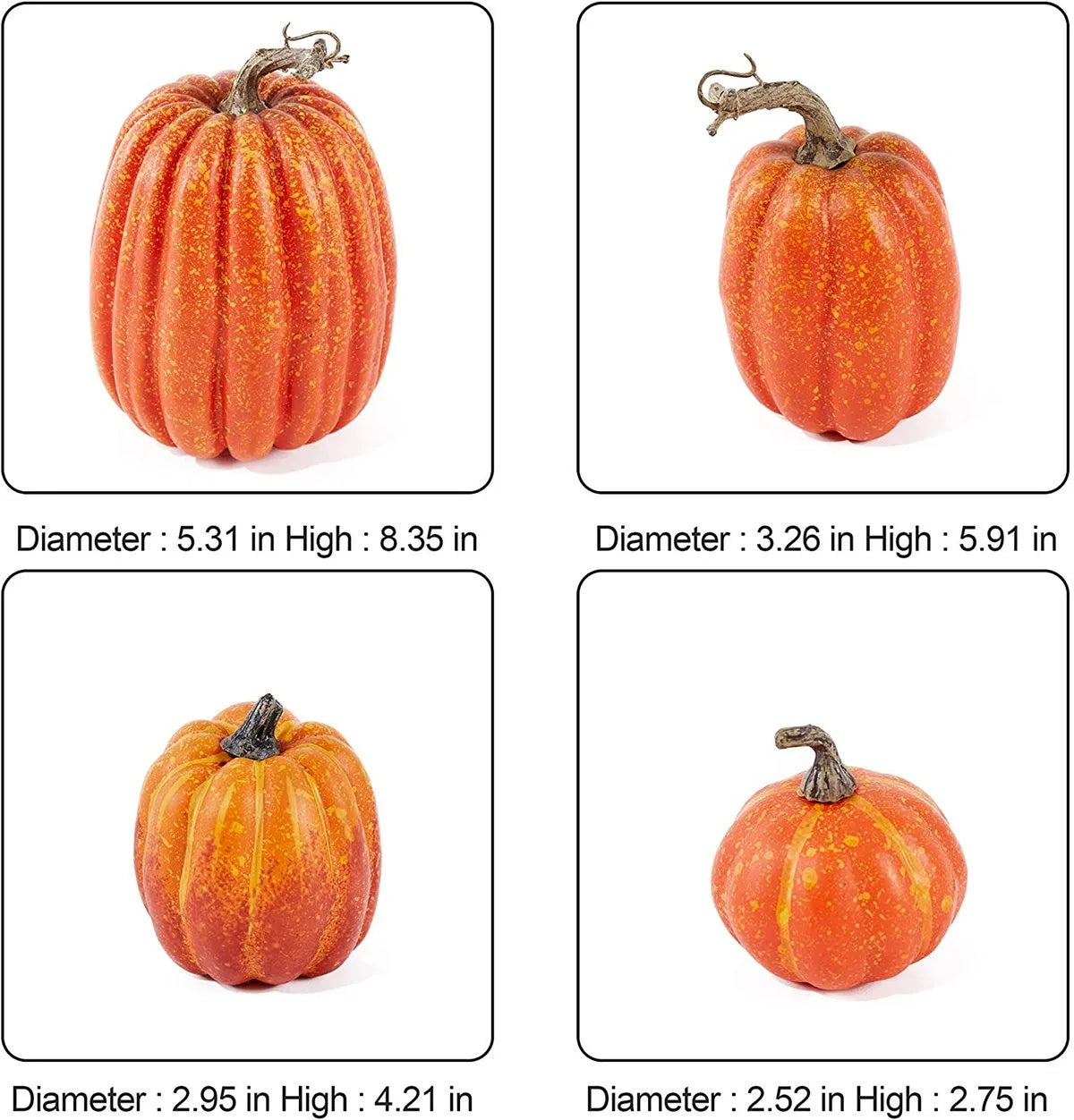 Accessoires de fête de Thanksgiving d'halloween, décoration de maison, ensemble de citrouilles artificielles, faux ornements de citrouille de Simulation