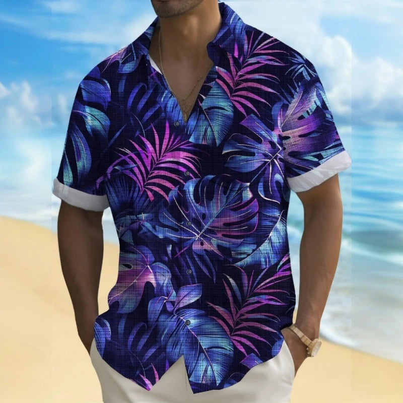 Chemises hawaïennes à imprimé floral 3D pour hommes, chemise d'été, chemises à manches courtes, vêtements décontractés pour hommes, été, 2024