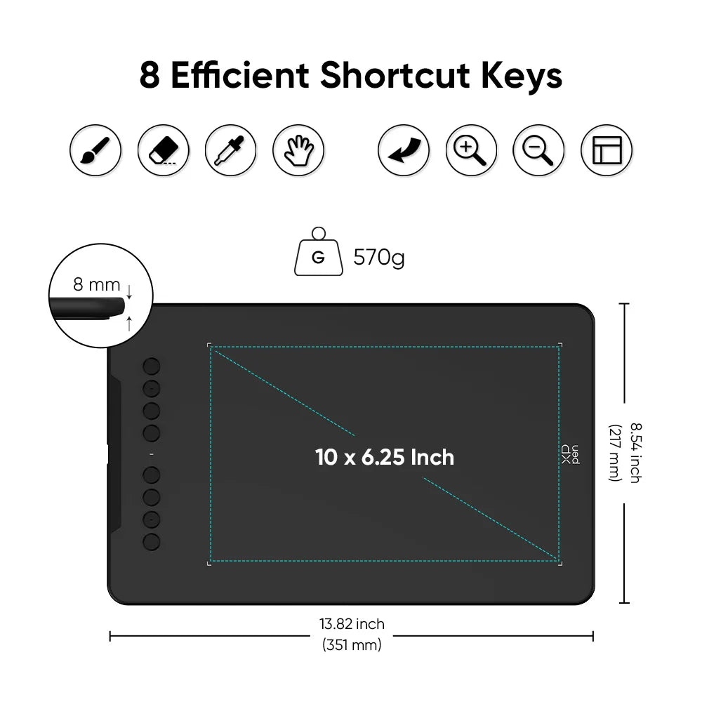 XPPen-Tablette de dessin numérique Deco01V3, 10 pouces