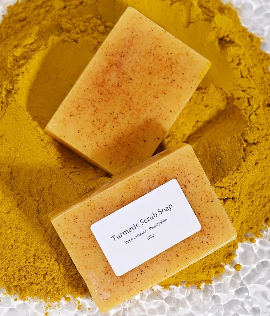 Savon de gommage kojique au curcuma naturel, savon de bain nettoyant, contrôle de l'huile et blanchiment, savons au curcuma kojique pour le visage, le bain et le corps