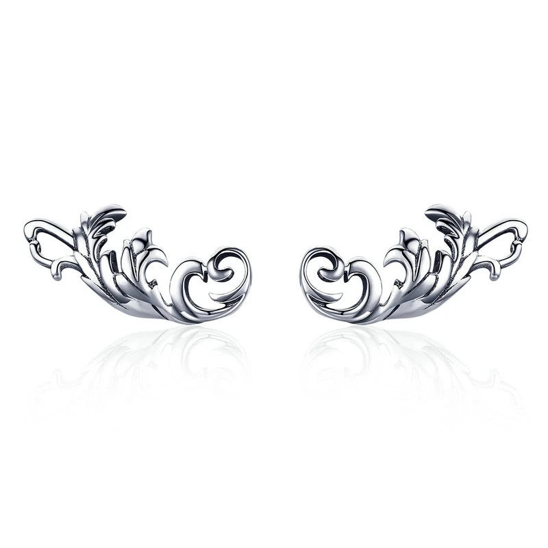 WOSTU boucles d'oreilles cœur fleur 100% argent Sterling 925 perle petites boucles d'oreilles pour femmes mariage fiançailles bijoux cadeaux
