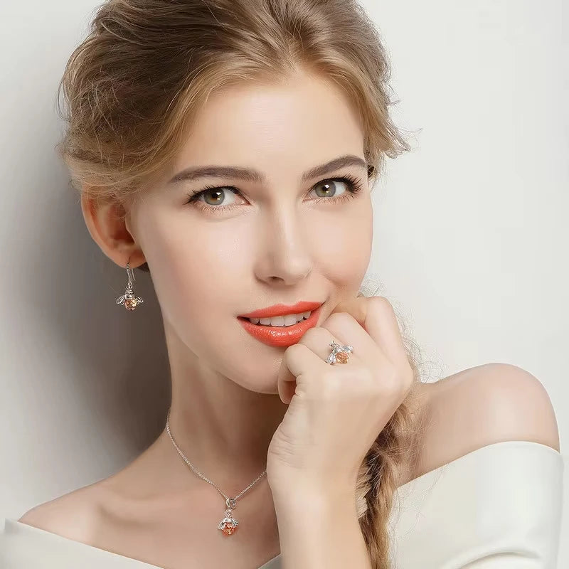 Bamoer – boucles d'oreilles en forme d'abeille jaune pour femmes, en argent Sterling 925, en forme d'insecte, bijoux fins, cadeau, offre spéciale, SCE149