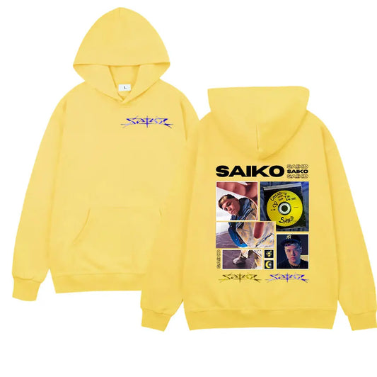 Rappeur SAIKO Tour 2025 nouveau sweat à capuche graphique hommes femmes Vintage surdimensionné sweat pulls Hip Hop gothique punk à capuche streetwear