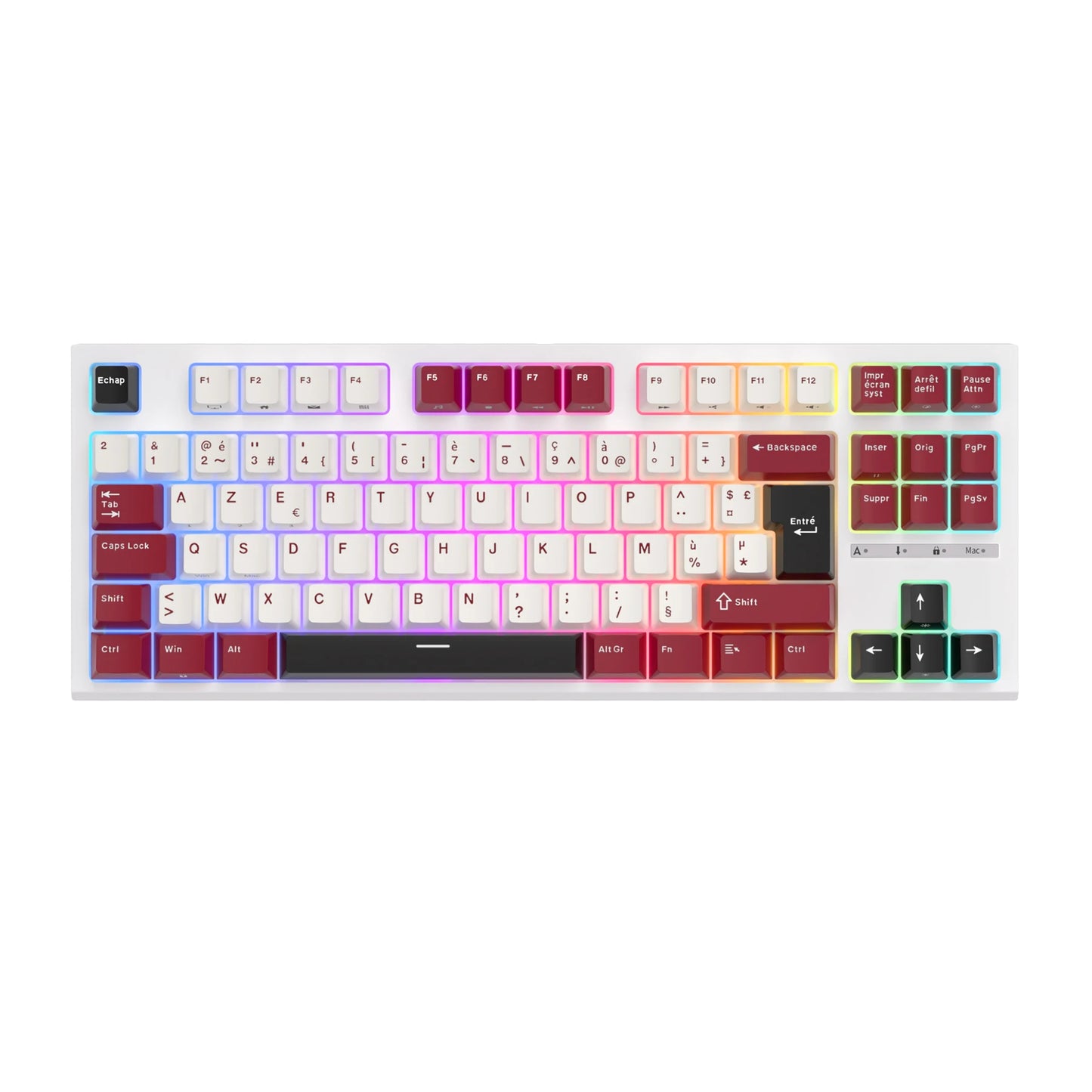 RK ROYAL KLUDGE R87 -Clavier mécanique français 87 touches rétroéclairé RVB, clavier de jeu filaire échangeable à chaud, touches personnalisées