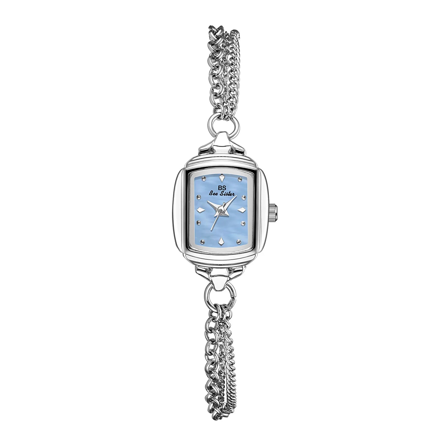 montres Simple Bracelet bleu clair petite montre pour femmes Original argent Quartz