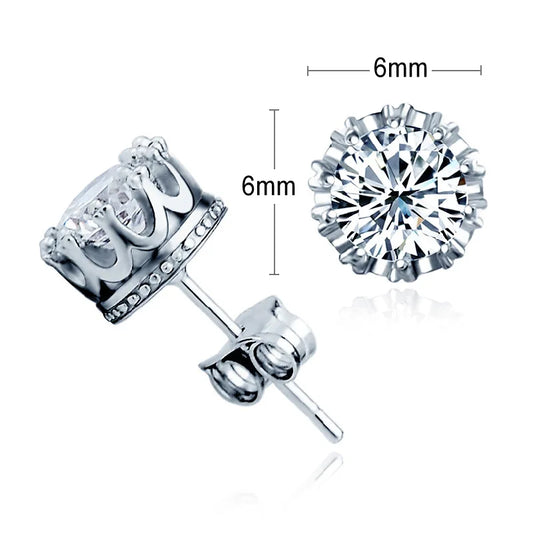Boucles d'oreilles classiques en argent Sterling 925 pour hommes et femmes, accessoires en cristal CZ, Zircon cubique de qualité supérieure, bijoux