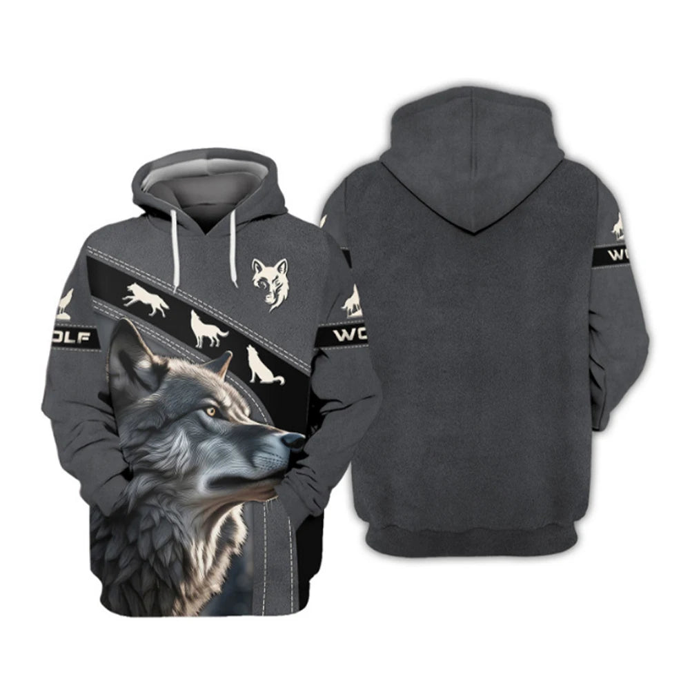 Sweat à capuche Animal Wolf imprimé en 3D pour hommes, sweat à capuche décontracté, vêtements à la mode, quatre saisons, nouveau, 2024