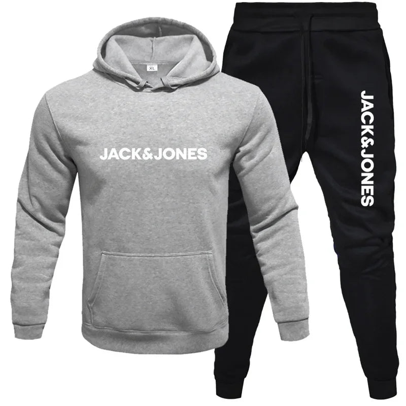 Ensemble à capuche automne/hiver 2025 pour hommes, ensemble à capuche + pantalon de survêtement en laine à la mode pour vêtements de sport, ensemble de vêtements de sport de course décontractés