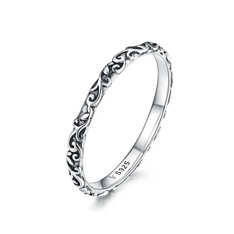 WOSTU-Bague empilable en argent regardé 100% pour femme, bijoux à la mode, cadeau original, souhait scintillant, chaud, 925, XCH7649