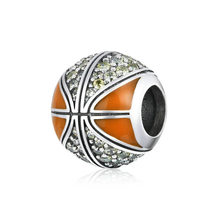 BISAER 925 en argent Sterling série balle charme Football volley-ball Tennis basket-Ball perle ajustement femmes et hommes Bracelet bricolage bijoux fins