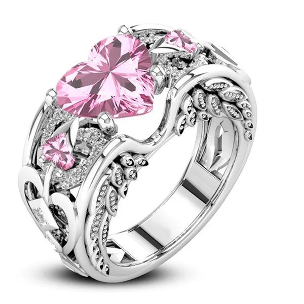 Bague multicolore en argent regardé 925 avec cœur d'amour, bijoux de mariage, cadeau pour mère, classique, authentique, 5 documents