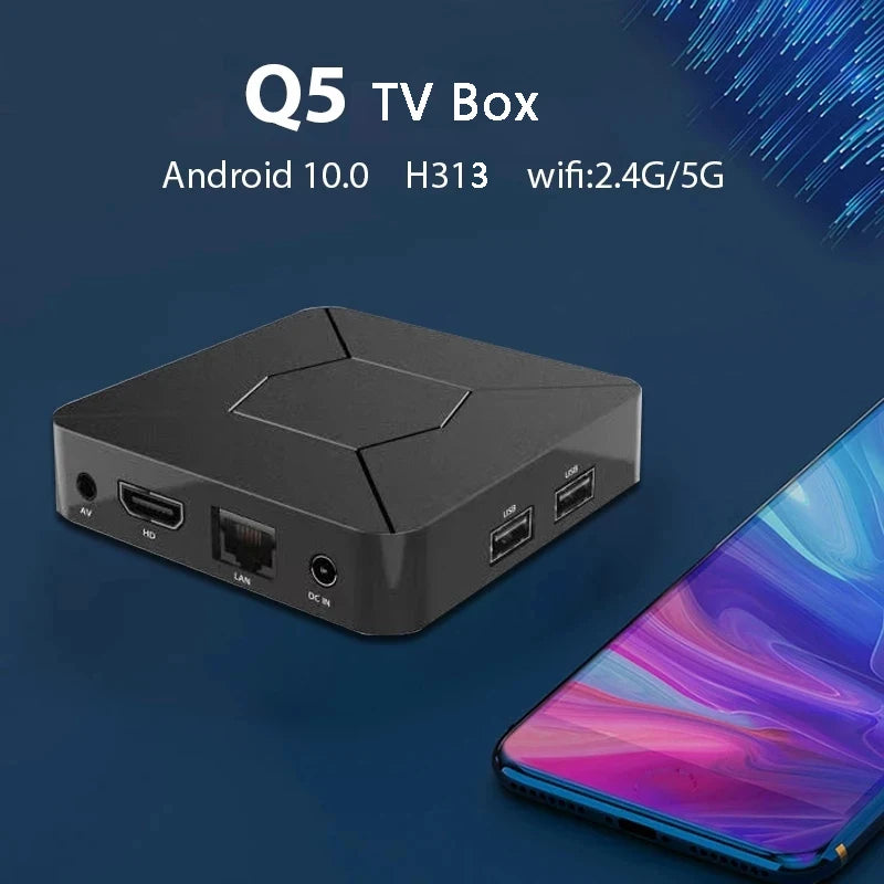 Smart TV Box 4G 5G WIFI BT5.0 Android 10.0 TV BOX Media Player Q5 Allwinner H313 HD 4K Set Top Box Voice Remote