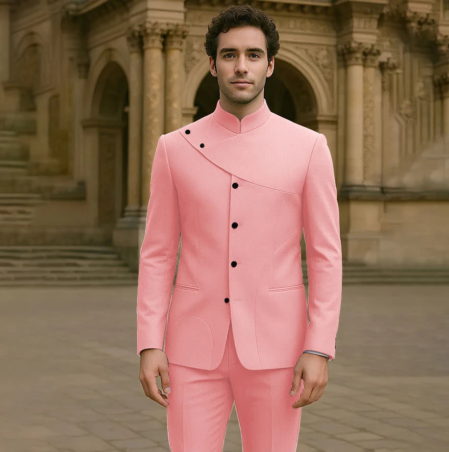 Costumes pour hommes charmants, personnalisés, haute couture, simple boutonnage, deux pièces (veste + pantalon), ensemble droit Simple et intelligent pour hommes