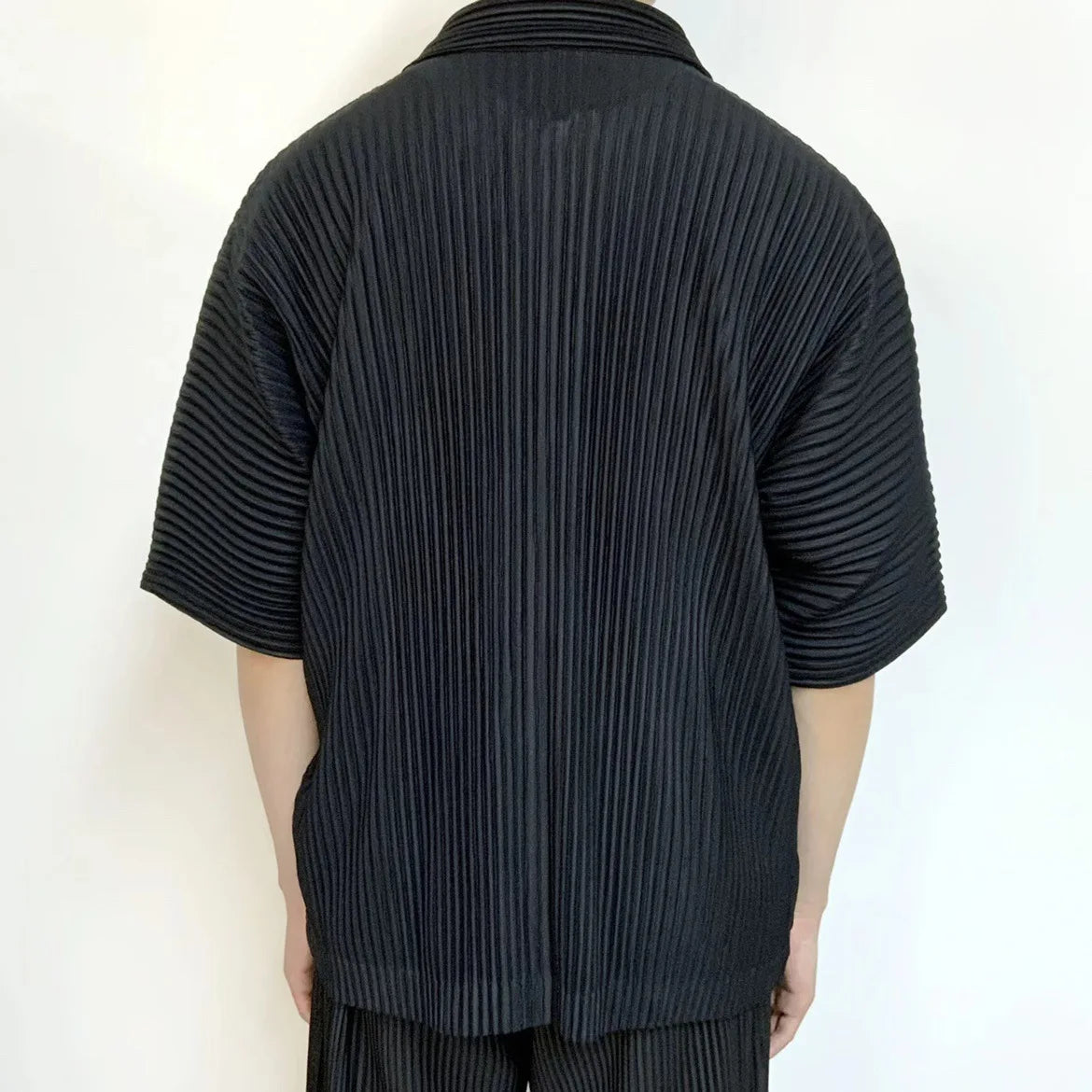 Chemise Plissée à Manches Courtes pour Homme, Cardigan Décontracté, Section Fine, Printemps Été 2024