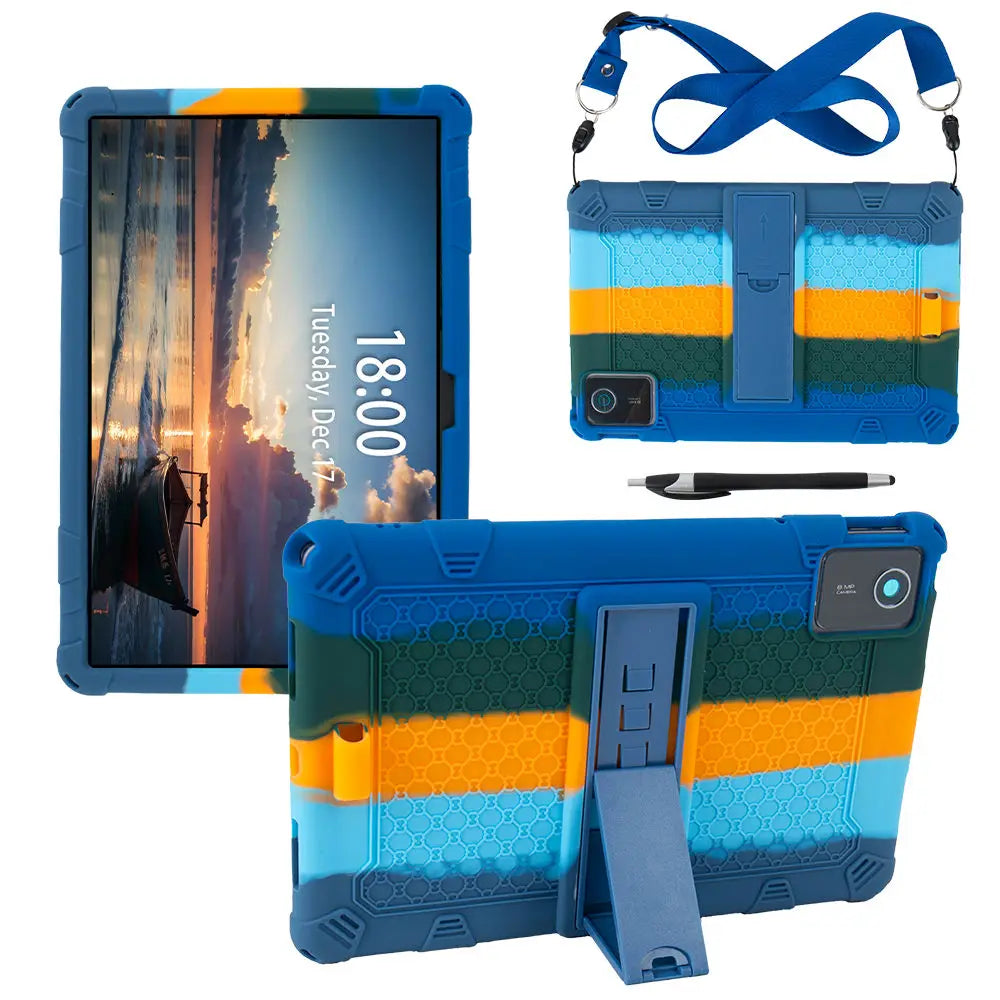 Étui souple pour Lenovo Tab M11 TB330FU TB331David, support de déclinaison en silicone pour Lenovo Xiaoxin Pad 2024 11 pouces avec stylet tactile à sangle