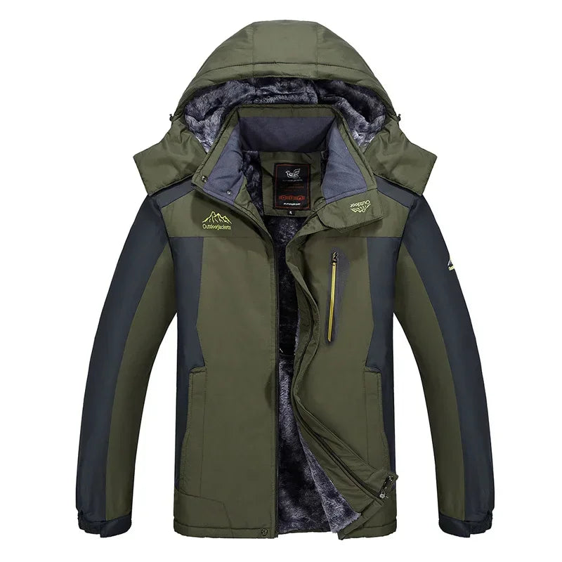 Coupe-vent homme grande taille 8XL 9XL veste d'hiver hommes imperméable coupe-vent velours chaud Parka manteau tourisme montagne neige pardessus
